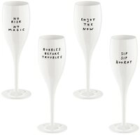 KOZIOL Sektglas CHEERS No. 1 SAY IT IN STYLE Glas 100 ml mit Druck, 4 Motive,...