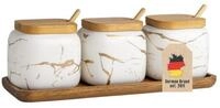 Intirilife Zuckerdose, Keramik, (Set, 3-tlg., 3er Set mit Deckel und L&ouml;ffel),