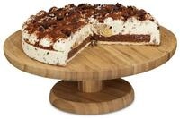 relaxdays Tortenplatte Bambus &Oslash; 33 cm, Bambus, (1-tlg)