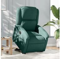 vidaXL Sessel vidaXL Relaxsessel mit Aufstehhilfe Elektrisch Dunkelgr&uuml;n Samt