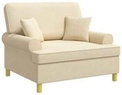 vidaXL Sessel Sessel mit Kissen Creme Stoff (1-St)