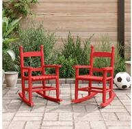 vidaXL Schaukelstuhl Schaukelstuhl f&uuml;r Kinder 2 Stk. Rot Massivholz Pappel (2...