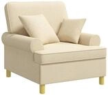 vidaXL Sessel XL-Sessel mit Kissen Creme Stoff (1-St)