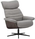 Robas Lund Loungesessel, Grau, inkl. Hocker, 4-fach verstellbarer Kopfst&uuml;tze &