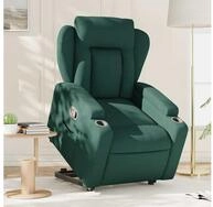 vidaXL Sessel vidaXL Relaxsessel mit Aufstehhilfe Dunkelgr&uuml;n Stoff
