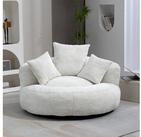 OKWISH Sofa mit hohem R&uuml;cken und drei Kissen &ndash; langlebiger Komfort-Lounger,