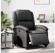 vidaXL Sessel vidaXL Relaxsessel Elektrisch Schwarz Echtleder