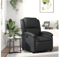 vidaXL Relaxsessel, Relaxsessel Echtleder Schwarz