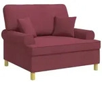 vidaXL Sessel Sessel mit Kissen Weinrot Stoff (1-St)