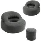 SoBuy Relaxsessel FST100, 2-in-1 Sitzsack Sofa mit Fu&szlig;hocker & Flexible...