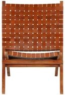 vidaXL Hocker Relaxstuhl Klappbar Kreuzstreifen Braun Echtleder (1 St)