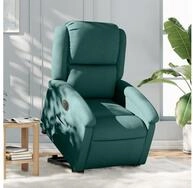 vidaXL Relaxsessel, Relaxsessel mit Aufstehhilfe Elektrisch Dunkelgr&uuml;n Stoff