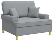 vidaXL Sessel Sessel mit Kissen Hellgrau Stoff (1-St)