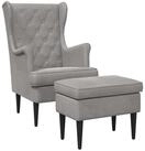 vidaXL Gartenlounge-Set Sessel mit Fu&szlig;hocker 2 stk. Hellgrau Samt, (2-tlg)