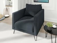 S-Style M&ouml;bel Sessel Harmony aus Chenille-Stoff mit Hohen Schwarzen...