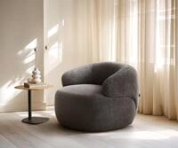 DELIFE Cocktailsessel Nova, Boucl&eacute; Soft Schlamm 88x88 cm Loungesessel