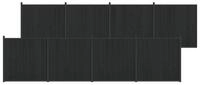 vidaXL Gartenzaun Zaunelement 8 stk. 1405 x 186,5 cm WPC und Aluminium Schwarz,