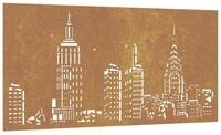 vidaXL Wandbild Garten-Wanddeko 105x55 cm Cortenstahl Skyline-Design, (1 St)