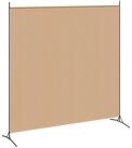 vidaXL Raumteiler Einzel Panel Raumteiler Beige 175 x 180 cm Stoff, 1-tlg.