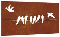 vidaXL Wandbild Garten-Wanddeko 105x55 cm Cortenstahl Vogel-Design, (1 St)