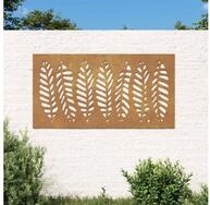 vidaXL Kunstdruck, Garten-Wanddeko 105x55 cm Cortenstahl Blatt-Design