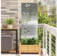 vidaXL Sichtschutzelement, Garten Sichtschutz-Leinwand Floral Silber 50 x 140 cm