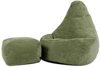 icon Sitzsack Kinder Sessel aus Cord Flauschig &bdquo;Dalton" mit Hocker (Spar-Set,...