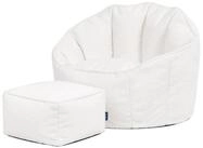 icon Sitzsack Sessel aus Boucl&eacute; mit Hocker "Sirena" (Spar-Set, 1 x Sitzsack, 1...