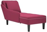 vidaXL Chaiselongue, Chaiselongue mit Kissen und Rechter Armlehne Weinrot Samt