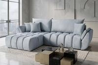 WFL GROUP Ecksofa Iris mit Schlaffunktion & Bettkasten - Universell Montierbar,