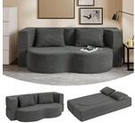 SoBuy Schlafsofa FST101, 2-Sitzer Sofa aus Cord, Klappsofa G&auml;stebett mit 2...
