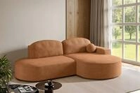 Fun M&ouml;bel Ecksofa Schlafsofa Sofa GIRONA mit Ottomane in Stoff, Rundumbezug