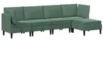 vidaXL Wohnzimmer-Set Wohnzimmergarnitur 5 stk. Meergr&uuml;n Samt, (5-St) gr&uuml;n