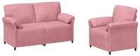vidaXL Sofa Sofa Set 2 stk. Rosa Samt, 2 Teile