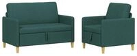 vidaXL Sofa Sofa Set mit Stauraum 2 stk. Dunkelgr&uuml;n Polyester, 2 Teile