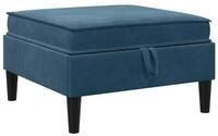 vidaXL Sofa Sofa-Hocker mit Stauraum Blau Samt, 1 Teile