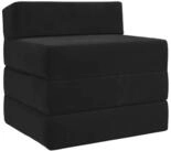 vidaXL Sofa 200 x 70 x 15 cm Klappsofa Bett Schwarz 200x70x15 cm Samt