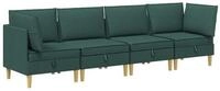 vidaXL Sitzgruppe Modular Sofa Set mit Stauraum 4 stk. Dunkelgr&uuml;n Stoff,...