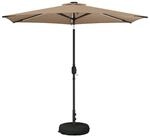vidaXL Sonnenschirm Gartenparasol mit LED-Lichtern und Sockel 270 x 270 cm