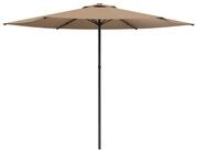 vidaXL Sonnenschirm Gartensonnenschirm 300 x 300 cm Polyester Rechteckig Taupe