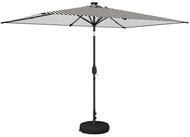 vidaXL Sonnenschirm Gartenparasol mit LED-Lichtern und Sockel 200 x 300 cm