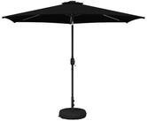 vidaXL Sonnenschirm Gartenparasol mit LED-Lichtern und Sockel 300 x 300 cm