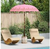 vidaXL Sonnenschirm, Balinesischer Sonnenschirm mit Sockel Rosa 185 x 185 x 260...