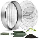 HappySeed Gartensieb 30cm mit 5 austauschbaren Siebeins&auml;tzen + Gartenschaufel,