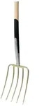 Floraworld Laubgabel, Kompostgabel 210 mm 5 Zinken mit Stiel Gesamtl&auml;nge 1,39