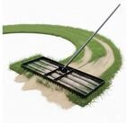 relaxdays Rasenrechen Rasenrakel 76 x 25 cm, 76 cm Arbeitsbreite, mit 200 cm...