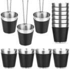 LuxusKollektion Schnapsglas 12 St&uuml;ck 30ml Edelstahl Schwarz Schnapsgl&auml;ser