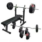 GORILLA SPORTS Hantelbank Hantelbank mit Langhantelset Gripper 100 kg, (18-tlg)
