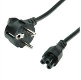 Bachmann H05VV-F 3G0,75mm&sup2; sw L:1,0m IEC C5/CEE7/7 Stromkabel, Schutzkontakt,...