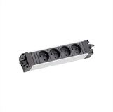 Bachmann STEP ALU 6xUTE 35&deg; GST18 Einbau-Tischsteckdosenleiste, 906.1789